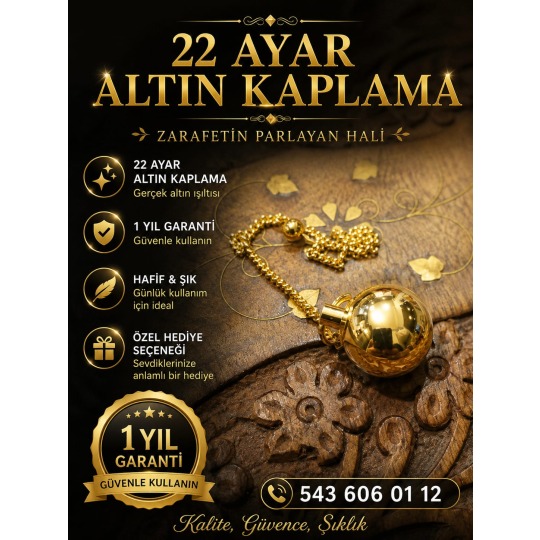 22 Ayar Altın Kaplama Pandül